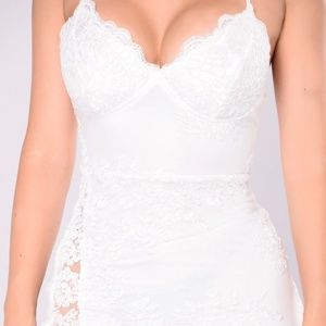 Fashion Nova -A Night in Tokyo Lace Dress -White